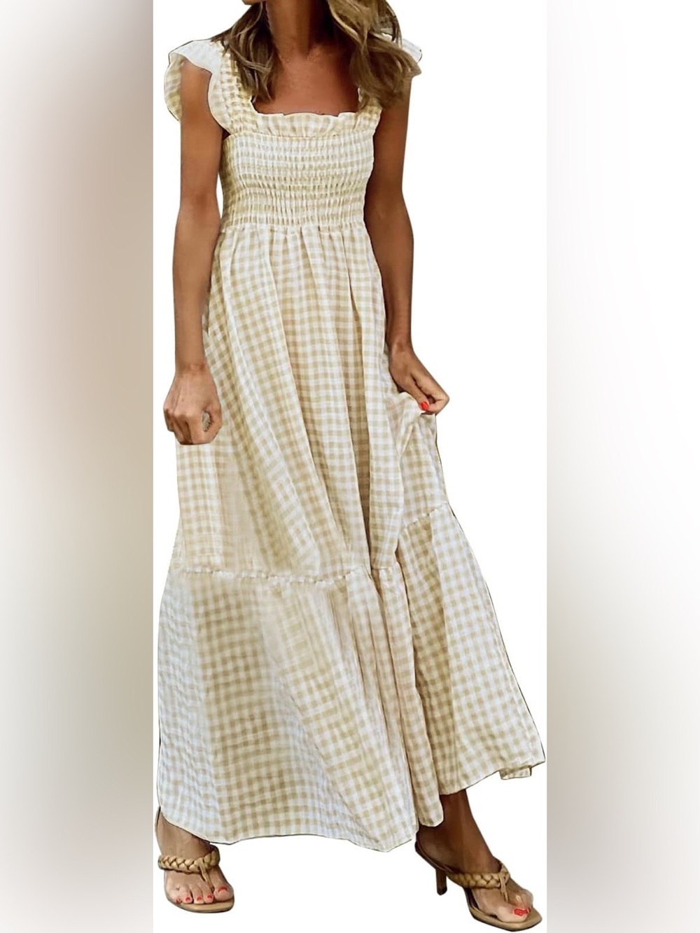 Amazon Gingham Maxi dress size S